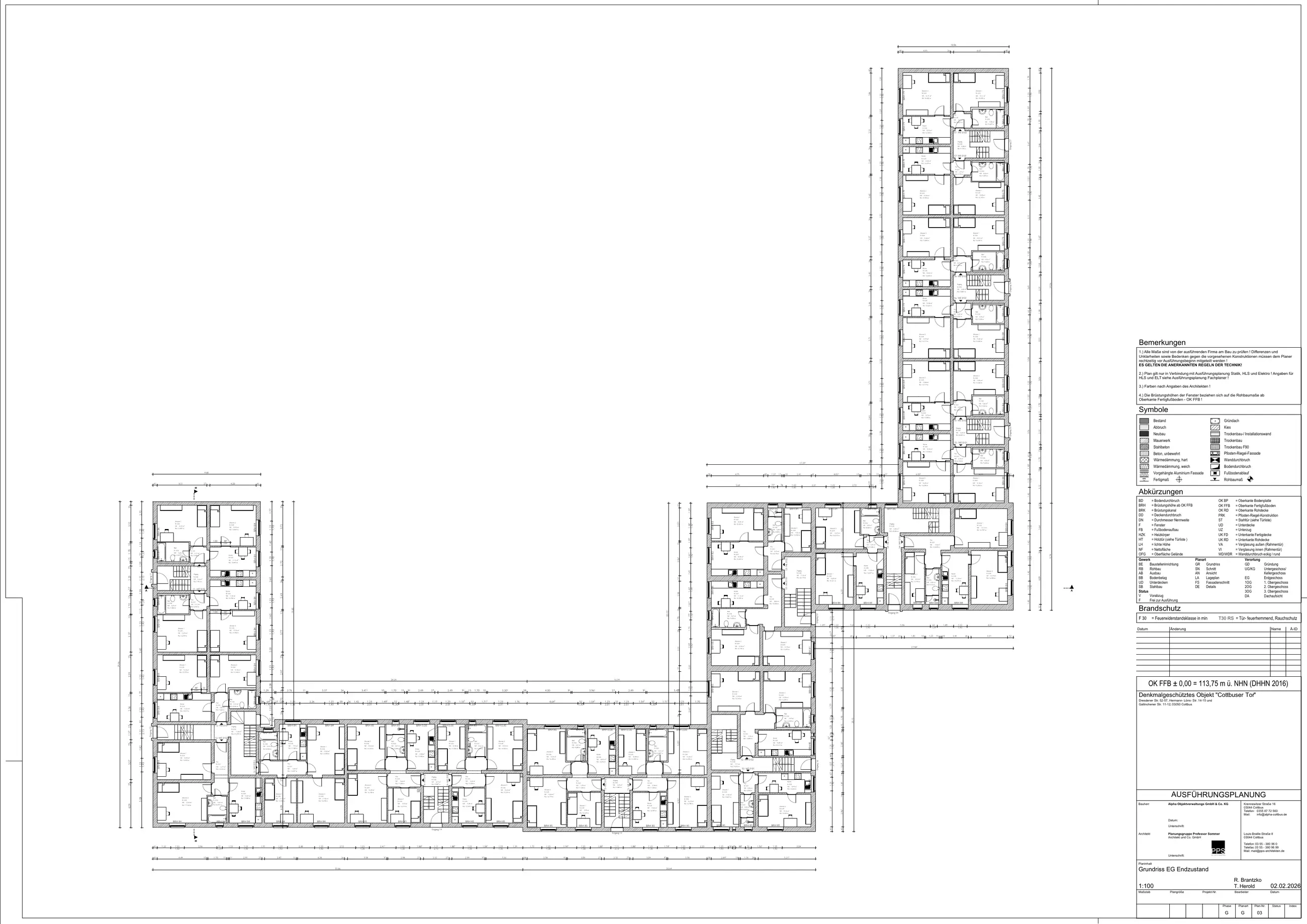 Grundriss des Erdgeschosses im Cottbuser Tor